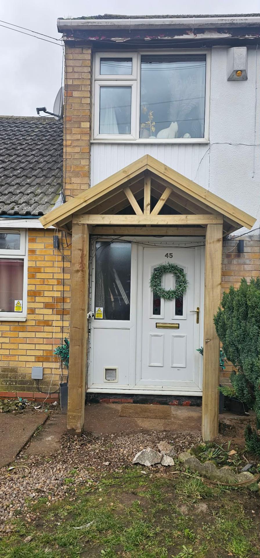 Timber porch canopy completed by IDL Property Services