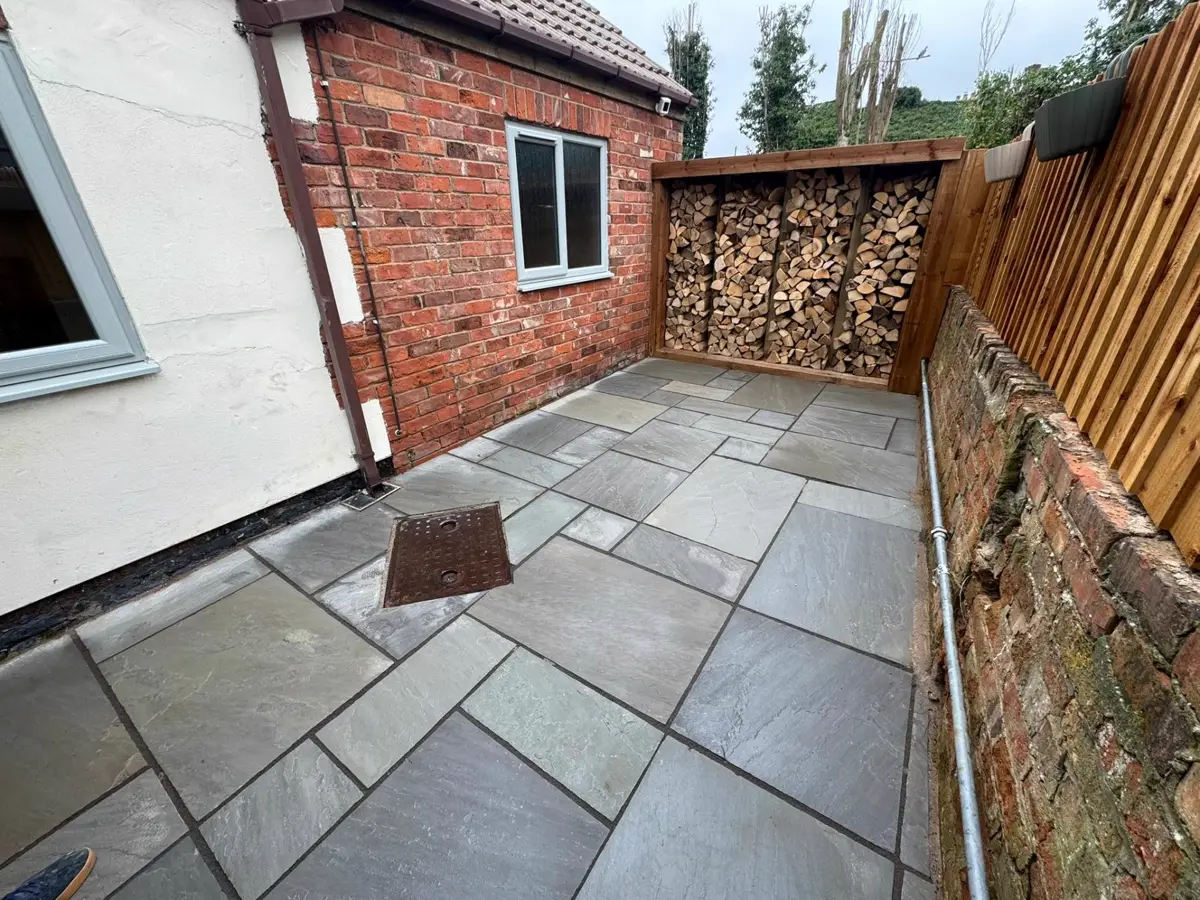 Indian sandstone patio completed by IDL Property Services